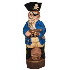 Vintage 1970s Albertas Mold Hand-Painted Pirate Ceramic Liquor Decanter 2lbs